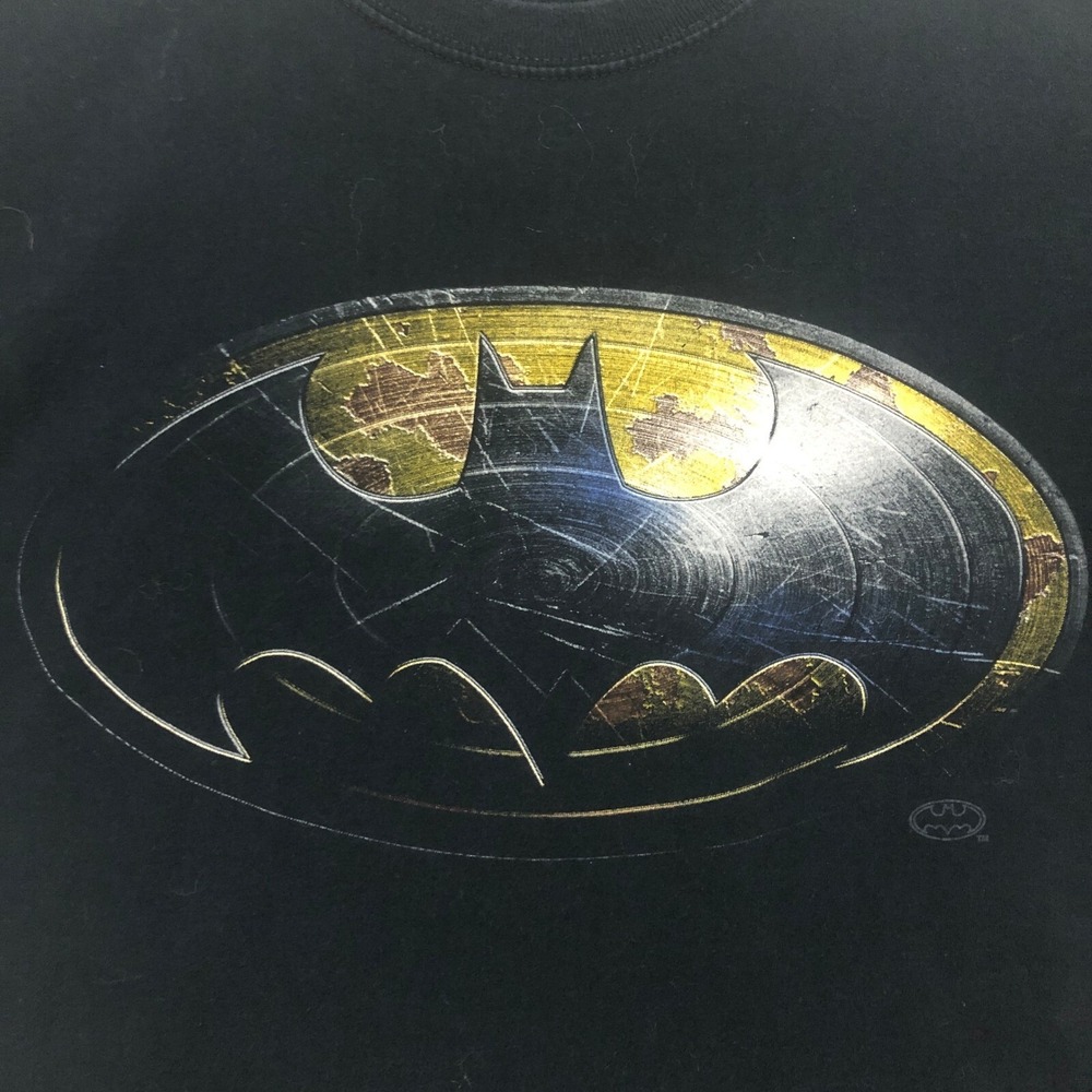 DC Comics Batman‎ Logo Graphic T-Shirt Short Sleeve Crew Neck Black Men's Size L